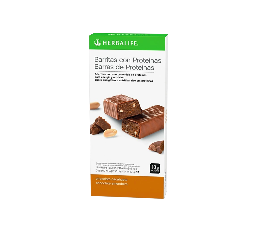 Barritas de proteínas Herbalife sabor chocolate y cacahuete