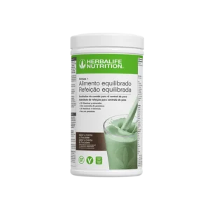 Envase de batido Herbalife Fórmula 1 sabor menta y chocolate