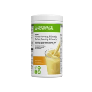 Envase de batido Herbalife Fórmula 1 sabor plátano