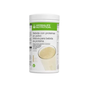 Envase de Herbalife Bebida con Proteínas en Polvo sabor vainilla.