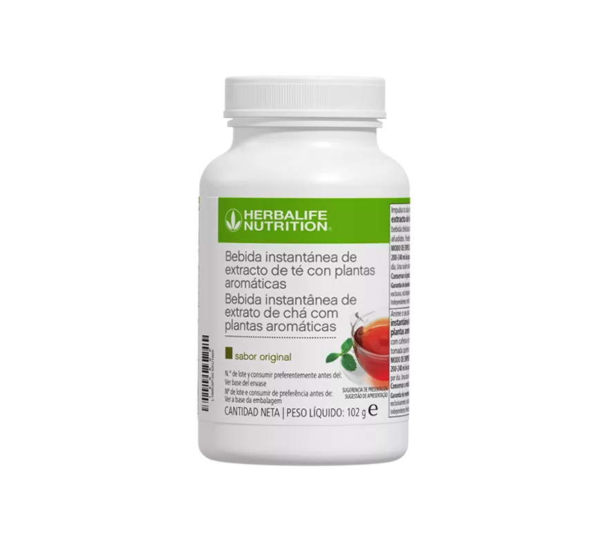 envase de bebida instantánea Herbalife sabor original de 102 gramos