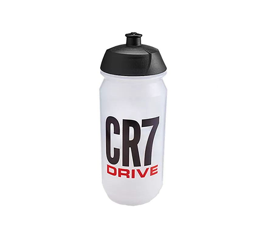 Botella blanca CR7 Drive de Herbalife con tapa negra.