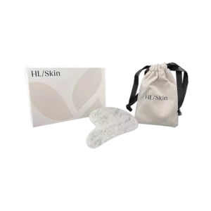 Masajeador facial Gua Sha de piedra de jade blanco HL/Skin.