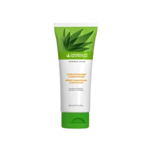Acondicionador fortificante Herbal Aloe de Herbalife Nutrition en envase verde y blanco de 250 ml.