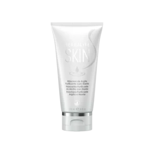 Mascarilla purificante de arcilla con menta Herbalife Skin en tubo gris.