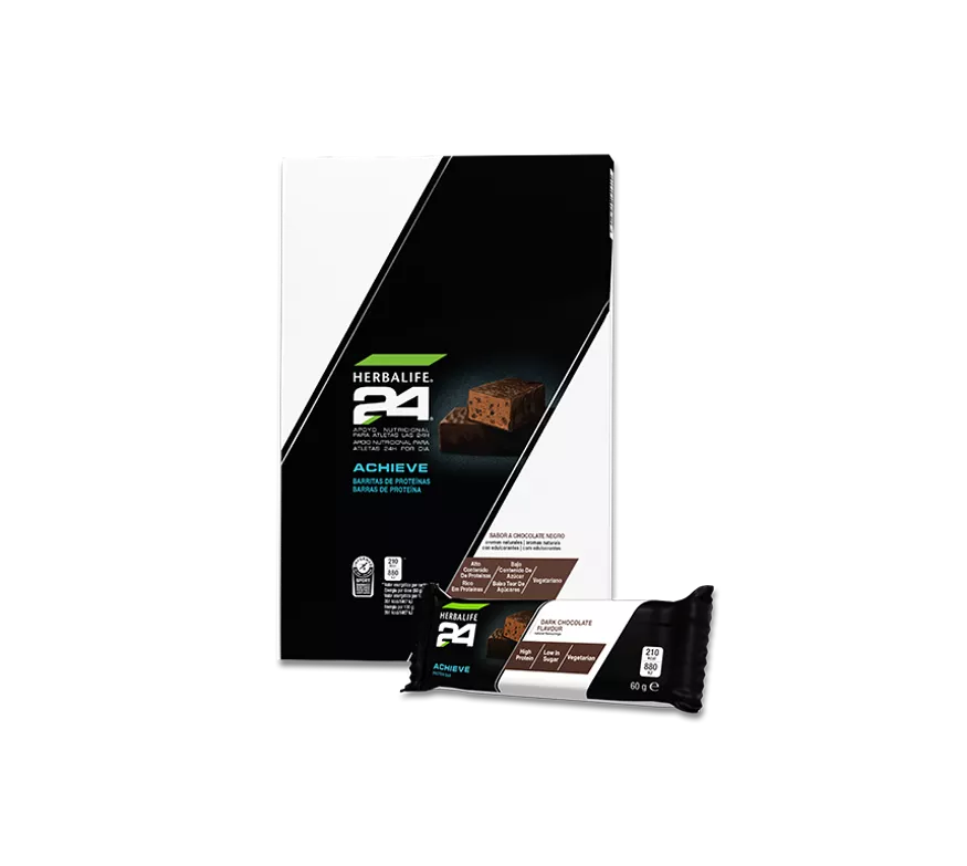 Barra de proteína Herbalife24 Achieve sabor chocolate negro.