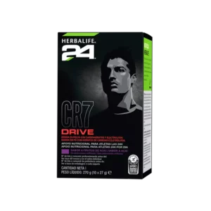Caja de sobres de Herbalife24 CR7 Drive sabor açaí, bebida isotónica para deportistas.