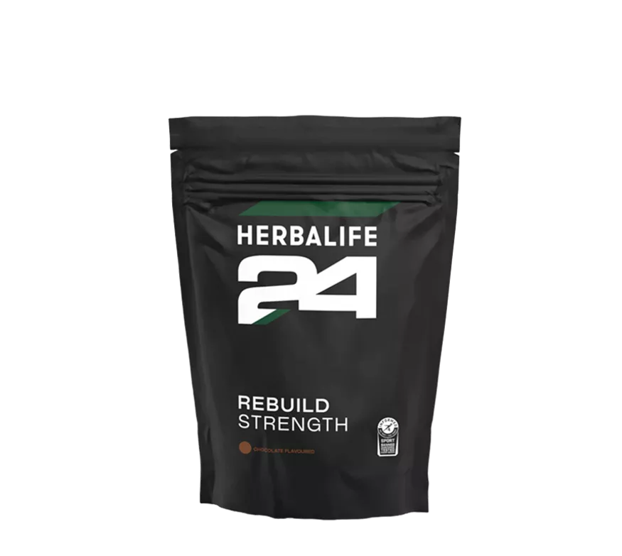 Bolsa de Herbalife24 Rebuild Strength sabor chocolate.