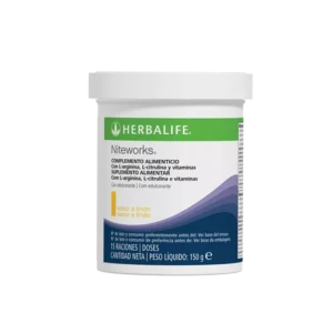 Envase del suplemento Niteworks de Herbalife sabor limón