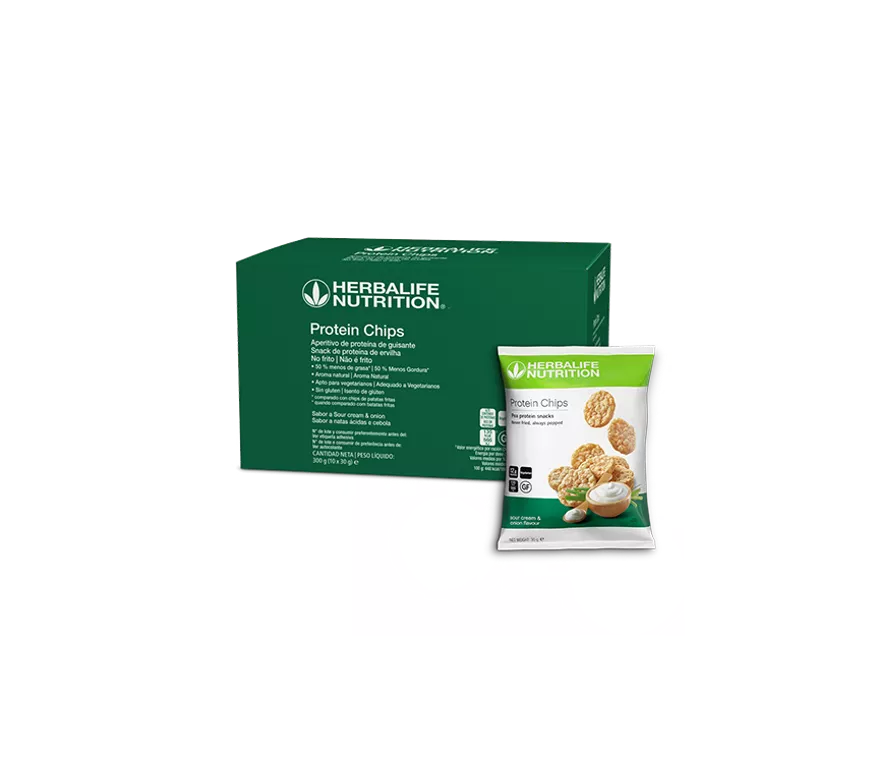 Chips de proteína Herbalife sabor crema agria y cebolla