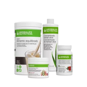 Pack Avanzado Herbalife: Batido F1 Galleta Crujiente + Pack Chupapanzas (Té, Aloe y Fibra de Avena y Manzana) para control de peso completo.