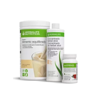 Pack Desayuno Herbalife Aloe Mango: Batido F1 Vainilla y Té Original.